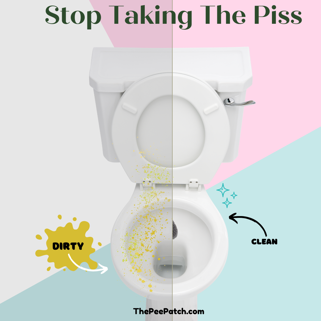 Close-up of the Pee Patch in a toilet, demonstrating its durable, mould-resistant surface designed to reduce splashback and mess.