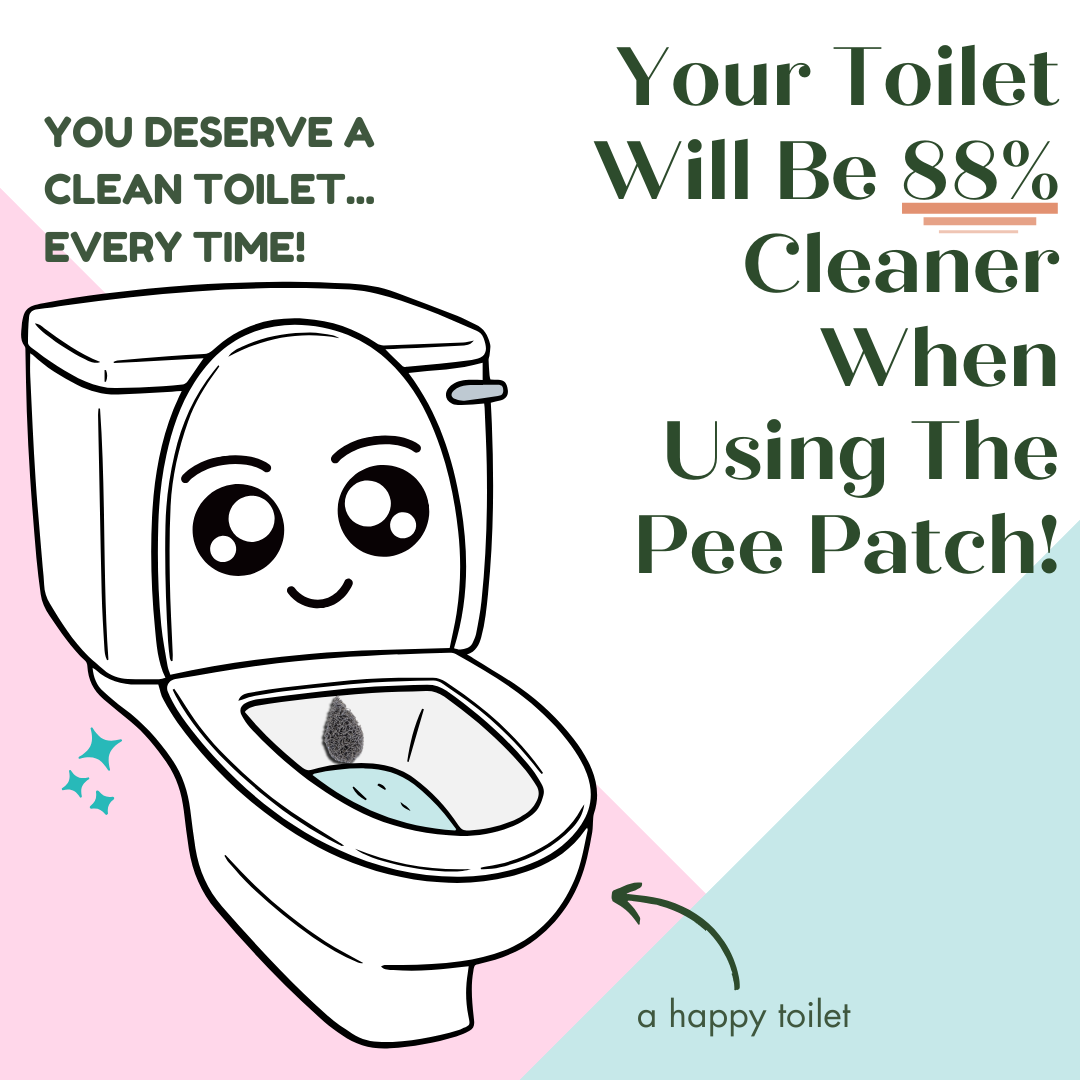 Close-up of the Pee Patch in a toilet, demonstrating its durable, mould-resistant surface designed to reduce splashback and mess.