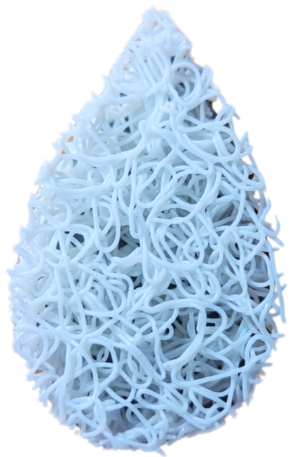 White Toilet Target textured sponge shaped like a teardrop for toilet training and potty training